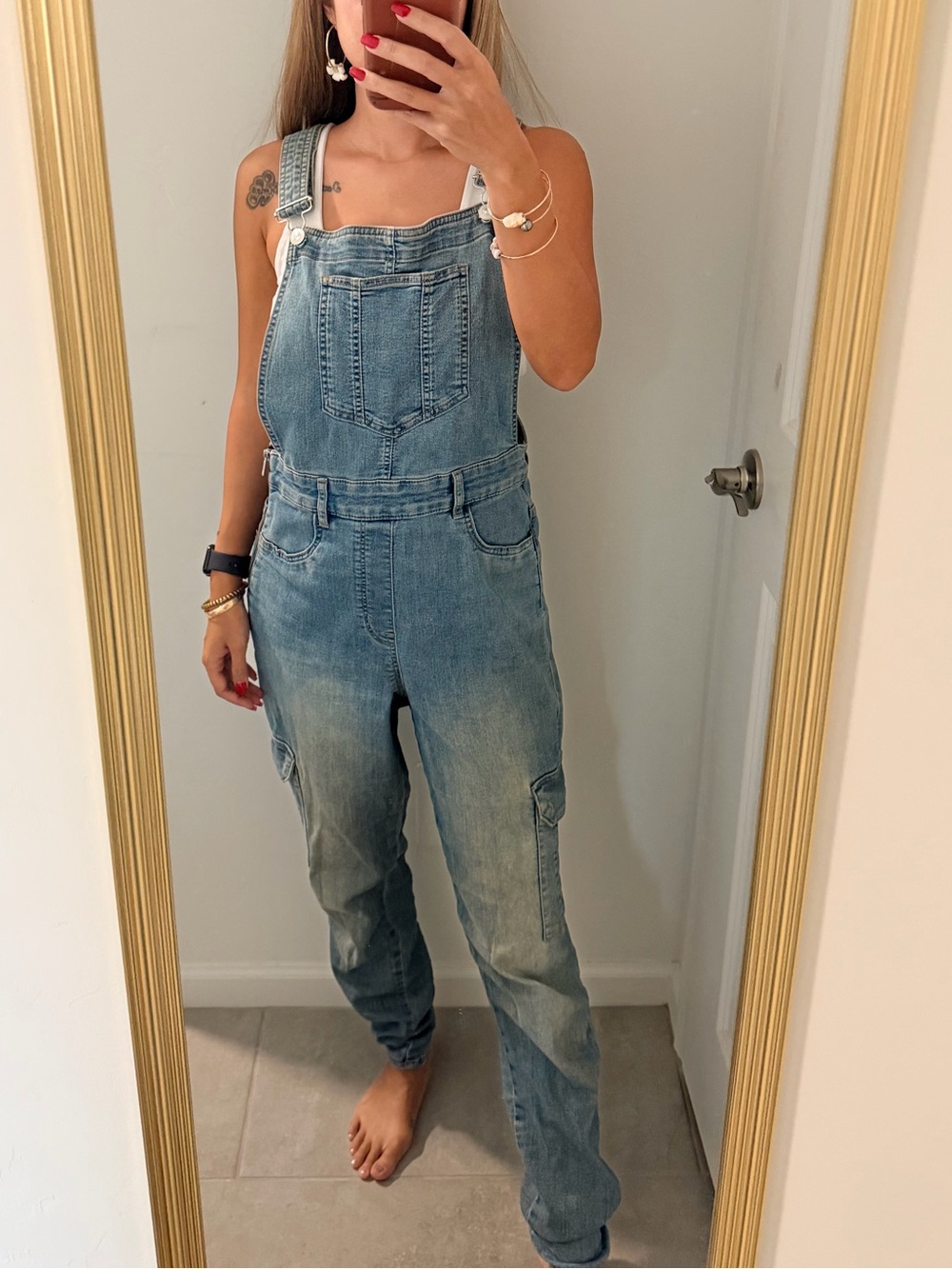 Divided Light Blue Denim Overalls for Women